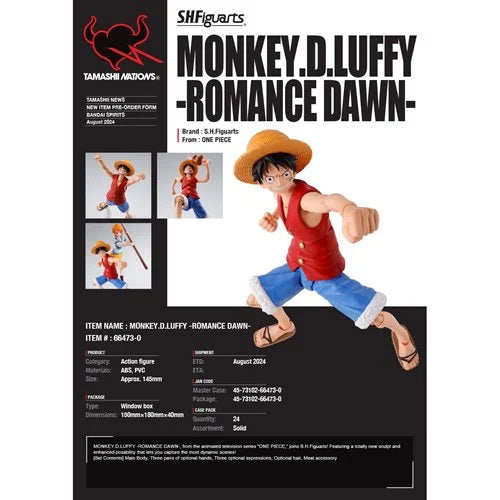One Piece Monkey D. Luffy Romance Dawn S.H.Figuarts Action Figure - Reissue